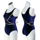 Satara Vtg Elfcore Fairycore Velvet Leotard Purple Blue Violet Gold Bling Sz Al