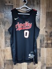 Nike Authentic Damian Lillard  0 Blazers Nba Jersey Size 52 Xl Black Nwt