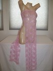 New Stripper Exotic Dancer Pink Mesh Fishnet Long Salsa Dress Stripperwear