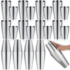 Zhehao 24 Pcs Cocktail Shaker Professional Bar Boston Shaker Set 12 Silver