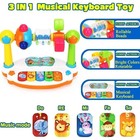 Baby Piano Toys Kids Rotating Music Keyboard Light Sound  Musical Toy For Toddle