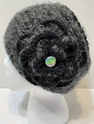C C Exclusives Womens Wool Knit Head Ear Warmer Floral Black And Gray
