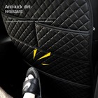 Car Seat Back Anti Kick Pad Mat Leather Protector Cover With Organizer Pockets