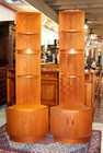 Pair Of Mid Century G Plan Modern Teak Corner Cabinets With Light   Danish Style