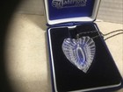 Vintage Waterford Crystal Heart Pendant Necklace W  Chain   Box