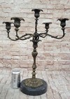 Hot Cast Bronze Victorian Candelabra Candle Holder Antique Style Sculpture Milo