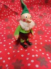 Vintage Wooden Gnome Elf Mushroom