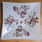 Vintage 1950s Glass Ceiling Light Shade Western Cowboy Rodeo Steer  1