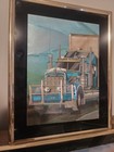Rare Pair Of Vintage 80s Semi Truck Carnival Prize Framed Foil Pictures 8x10