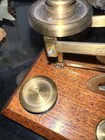 Vintage Brass And Wood Postal Balance Scale Made In England Warranted Accurate