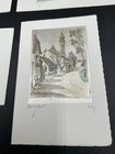 Vintage Miniature Original Color Etching On Silk Signed Vienna Austria 4 Pc