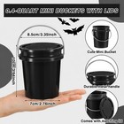 12 Pcs Mini Plastic Buckets Lids 0 4 Quart Black Pail Containers
