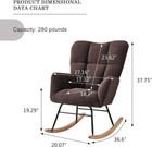 Nursery Rocking Chair  Teddy Fabric Upholstered Glider Rocker With High Backrest