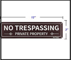 Private Property No Trespassing Sign 2 Pack  Metal Trespass Brown 2pack 