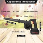 New Cordless Leaf Blower Vacuum Handheld Electric Leaf Blower With 2 Battery