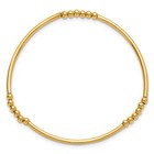 1 20 14k Gold Filled Women s 3mm Beaded Tube 6 75  Flexible Stretch Bracelet