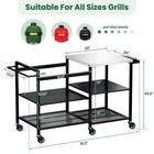 Grill Table For Big Green Egg Stand Metal Cooking Table Stand With Wheels