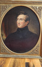 Large 19th Century American School Oval Portrait Of A Gentleman     New England