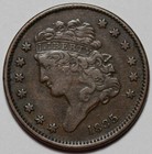 1835 Classic Head Half Cent - Rotated Die - Us 1 2c Copper Coin