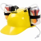 Drinking Helmet With Straw - Can Holder Hat For Beer   Soda - Party Fun Red