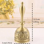 1pc Vintage Style Hand Rattle Brass Bell Home Table Decoration Brass Bell 