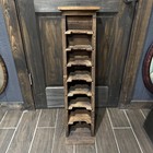 Antique Wooden Watchmaker Caddy Slanted Shelf Cabinet  Parts Rack