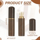 2 Pcs Wooden Toothpick Holder Portable Toothpick Case  Dark Brown