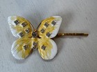 Jennifer Behr Signed Swarovski Crystal Butterfly Hair Clip Hair Pin-gold Plated