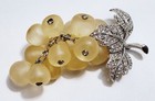 Rare Vintage Signed Hattie Carnegie Lucite   Rhinestone Grape Cluster Brooch