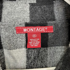 Men   s Montage Flannel Shirt Size Xxl Gray Black Buffalo Plaid Cotton Long Sleeve