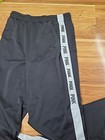 Pink Victoria   s Secret Sweat Pants Size Large Side Snap Track Black 2000s Lounge