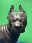 Antique Hubley Style Cast Iron Boston Terrier Bronze  Door Stop  Original Cond