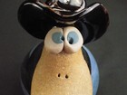 Amusing John Pettus 6  Cowboy Duck Folk Art Ceramic Pottery  piggy  Coin Bank