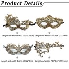 4pcs Gold Tone Lace Masquerade Mask Women Face Eyemask Party Halloween Ball Prom