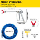 50ft Airless Paint Sprayer Hose Kit Spray Gun 1 4  Swivel Joint 3600psi W 517tip