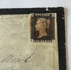 Qv Gb Sg 1 1d Penny Black Nc Red Maltese Cross Mx Bermondsey Mourning Cover