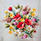 Bucilla Decorator Needlepoint Pre Worked Embroidered Wool Floral 27x 27  Vintage