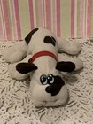 Vintage Small Pound Puppy Stuffed Plush Animal Dog Tonka  8    White Brown Spots 