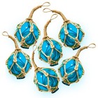 Sailingstory Glass Fishing Float Buoy Ball Nautical Coastal Beach 3  Sky Blue