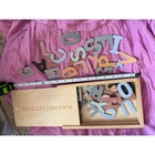 Modern Wooden Magnet Letters Set Earth Tone Montessori Alphabet Toy With Box