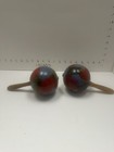 Vintage Painted Wooden Maracas Pair  2  Analog Hand Percussion Shakers