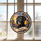 Custom Dog Portrait Stained Glass Suncatcher  Personalized Pet Memorial Decor