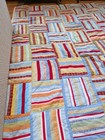 Vtg Handmade Rail Fence Quilt 77x70 Primitive Cottage Granny Cutter Repair Read
