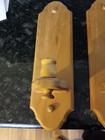 Pair Of Large Vintage Wooden Wall Sconces Candle Holders Amish Made 16 