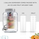 Joyjolt 1-gal Glass Drink Dispenser W  Infuser   Ice Core  Leakproof Spigot