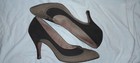 Vtg 50s Brown 2 Tone Buckle Coulter Spat Wingtip Suede Heels Shoes Stilettos 7 5