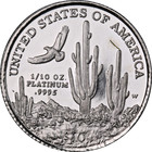 2001-w Platinum American Eagle  10 Proof Bullion Coin - Ogp Coa - Stock