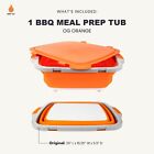 Collapsible Bbq Prep Tub V2 - Food Storage With Cutting Board   Lid - Orange