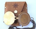 Compass Brass Pocket Nautical Vintage Antique Gift Military Case Solid Keychain