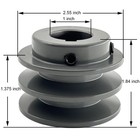 2ak25-1 Double Groove V Belt Pulley 1 Inch Bore 2 55 Inch Outside Diameter v    